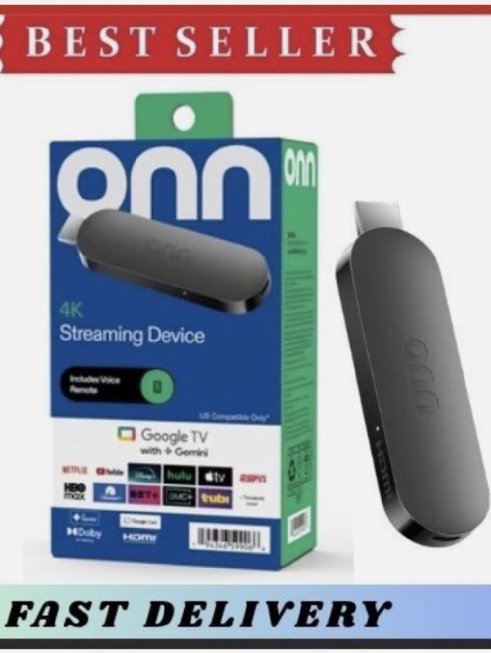 ONN 4K Black Streaming Media Player Device (UNLOCKED)
